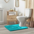 thumbnail image 2 of Nestl Contour Absorbent Memory Foam Bath Mat Bathroom Rug, Teal, 24"x20", 2 of 7