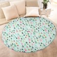 thumbnail image 4 of Light Blue Christmas Tree Pattern Round Blanket,Comfortable Soft Flannel Throw Blanket,All Season,Warm Lightweight Blankets for Sofa Bed Couch Living Room Chair 47"x47", 4 of 5