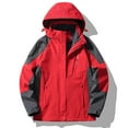 thumbnail image 2 of GEWSEY Women's Waterproof Rain Jacket with Hood Lightweight Outdoors Raincoat (Red, 3XL), 2 of 5
