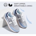 thumbnail image 4 of LUCKY STEP Stylish Retro Platform Sneakers Casual Walking Running Shoes,Blue/Grey,Womens, 4 of 11