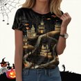 thumbnail image 2 of TOWED22 Halloween Shirts for Women Magical Halloween Shirt Cute Ghost Graphic Tees Spooky Season Casual Short Sleeve Fall Tops(Dark Gray,3XL), 2 of 9