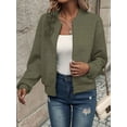 thumbnail image 6 of Womens Jacket Coat Casual Stand Collar Zip Up Fall Fashion Jackets Outfits with Pockets Army Green 5XL, 6 of 9