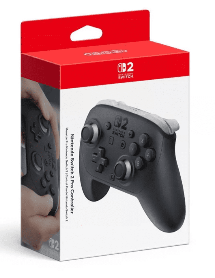 Nintendo Switch 2 Console Bundle with Mario Kart World, Kirby Forgotten Land, Pro Controller 2 and Joy Con 2 Wheel, Black
