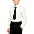 thumbnail image 4 of Odeerbi Niños 3 Piezas Caballero Traje Formal Preppy Traje de Manga Larga Camisa de Vestido y Pantalones de Traje Con Corbata Uniforme Escolar Conjunto, 4 of 8