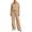 Khaki, variant on JIAYUE Women 2 Piece Outfits Solid Color Half Zip Collar Long Sleeve Top and Drawstring Wide Leg Pants Set for Social Party