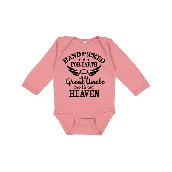 Inktastic Handpicked for Earth by My Great Uncle in Heaven Boys or Girls Long Sleeve Baby Bodysuit