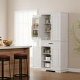 thumbnail image 3 of 72" Tall Kitchen Pantry,Farmhouse Storage Cabinet with Adjustable Shelves&Door Shelves,Wood Cupboard with 1 Drawerfor Kitchen Dining Room, 3 of 7