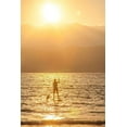 thumbnail image 2 of Gulin, Sylvia 11x14 White Modern Wood Framed Museum Art Print Titled - Hawaii-Kauai-Hanalei bay with paddle boarder at sunset, 2 of 4