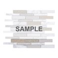 thumbnail image 1 of Sample - White Warm Calacatta Gray Marble Stone Crackle Glass Mosaic Tile Wall Backsplash, 1 of 6