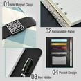 thumbnail image 4 of Premium Faux Leather Notebook - Refillable, Multi-Functional Organizer, 23.3x17cm, All-Season Use，Blue Grid, 4 of 6