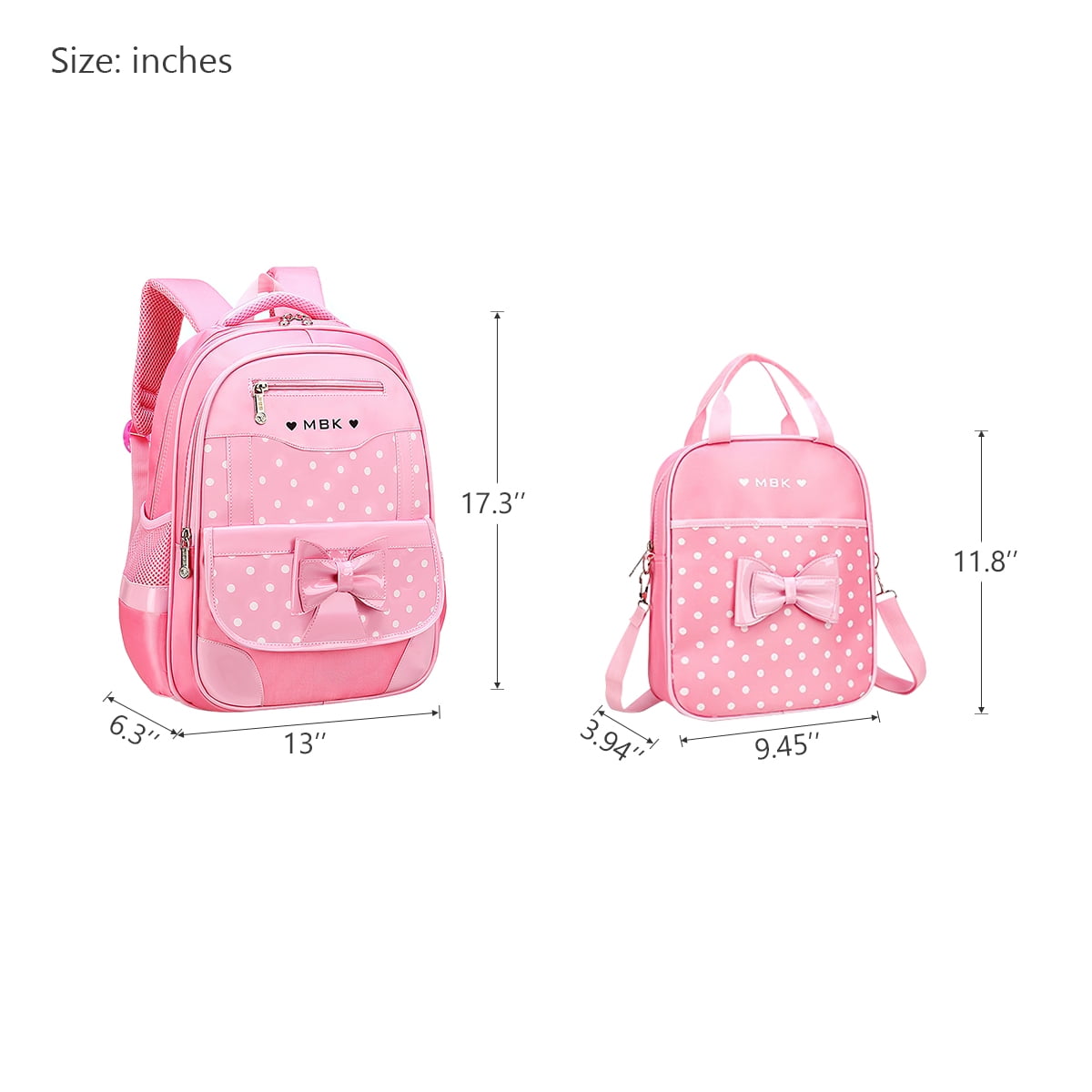 Kadyn School Backpack Set, Pink Kids Backpack with Lunch Bag, Elementary Bookbag for Children Kadyn School Backpack Set, Pink Kids Backpack with Lunch Bag, Elementary Bookbag for Children