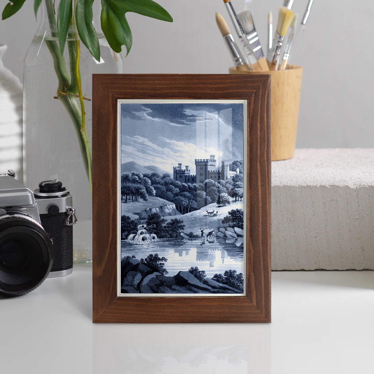 Estate View II -Framed Print w/glass-Chestnut