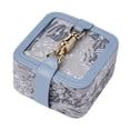 thumbnail image 2 of Estuche de viaje para joyas, caja de joyería portátil, estuche organizador de joyas cuadrado de cuero de PU, estuche de almacenamiento para colgantes, Azul, 2 of 10