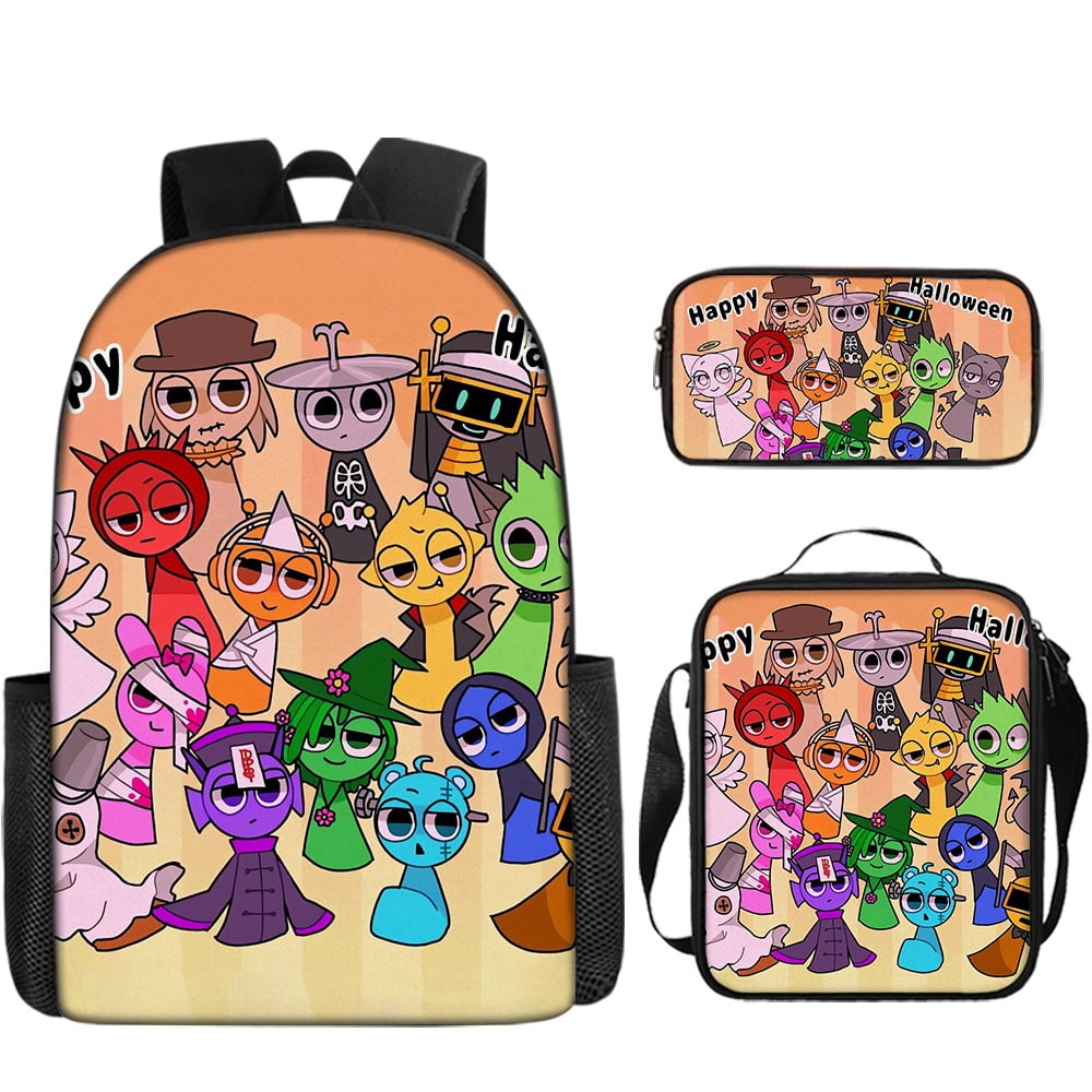 WovenWink Sprunky Backpacks, Sprunki Back Packs Pencil Bags Crossbody Bags Games Mochila Travel Back Packs, Best Gifts for Game Fans Birthday Graduation Theme Party