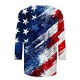 thumbnail image 4 of Odbmxy Womens T Shirt Summer Independence Day 3/4 Sleeve Plus Size Womens Tops Festivals Casual Striped Workout Loose Tops, 4 of 5