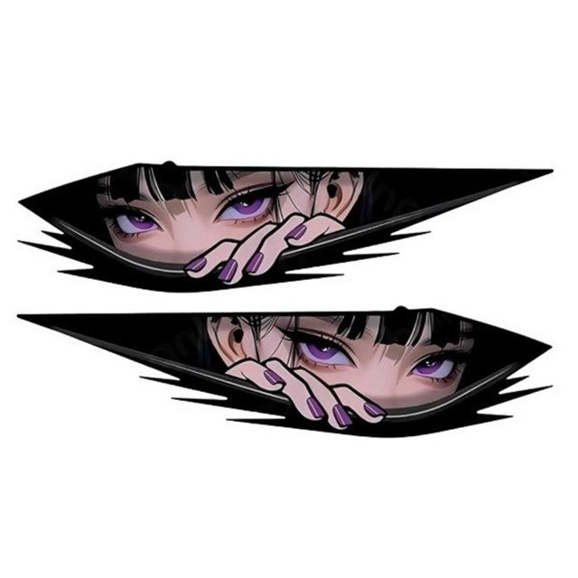 Anime Girl Car Scratch Cover Stickers, Reflective Waterproof Personalized Decal for Electric Vehicles & Bicycles, 20x5cm