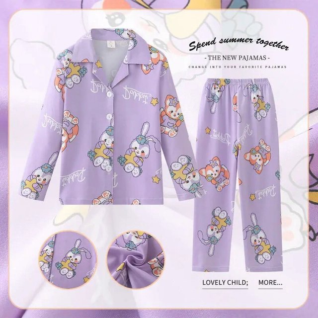 Nuevo Sanrio Hello Kitty Kuromi Cinnamoroll My Melody pijama Anime Y2K dulce niña manga larga suave cómodo vestido para padres e hijos