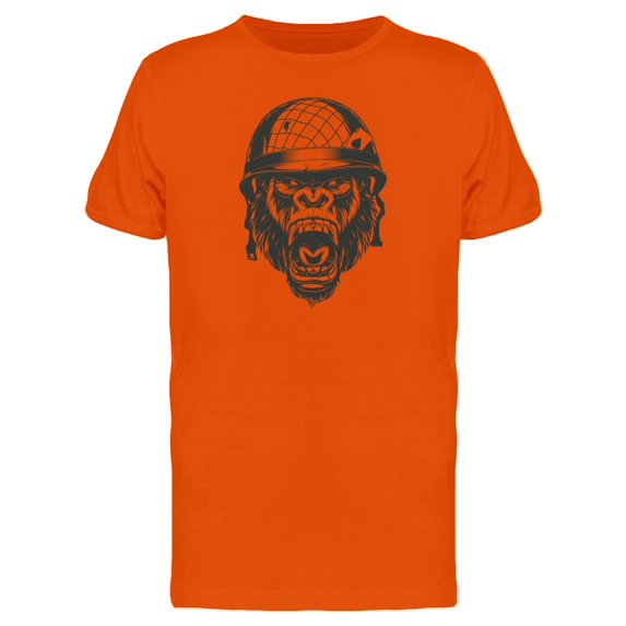 Angry Gorilla In Soldiers Helmet Tee Men's -Image by Shutterstock
