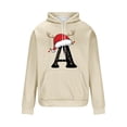 thumbnail image 4 of Yteetum Christmas Hoodies for Men Oversized Christmas Letter Print Drawstring Pullover Hooded Sweatshirts Mens Casual Christmas Graphic Print Loose Long Sleeve Hoodies Xmas Holiday Hooded Sweatshirt, 4 of 5