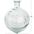 thumbnail image 4 of DecMode 17" Handmade Spanish Bottle Neck Ribbed Teal Recycled Glass Vase, 4 of 15