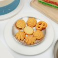 thumbnail image 3 of Stainless Steel Fruit Meat Gold Silver Tableware Shallow Tray Metal Dining Disc Round Plate Bone Spitting Dish gold 23CM, 3 of 6