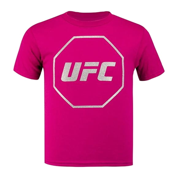 Camiseta gráfica con logotipo brillante de UFC para niñas, rosa, 4