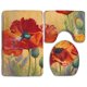 thumbnail image 1 of ABPHQTO Hermosa flor de amapola roja Juego de alfombras de baño de 3 piezas Alfombra de baño Alfombra de contorno y tapa de inodoro ABPHQTO Cont-CHAPPLE-22473, 1 of 2