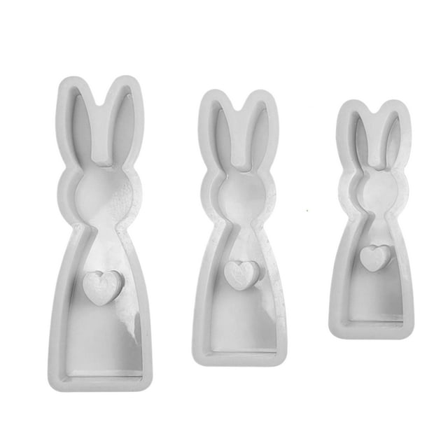 Bewildely Paquete de moldes de silicona de Pascua, moldes de fundición de conejo para manualidades, molde de silicona divertido, molde de yeso Kits para hacer velas