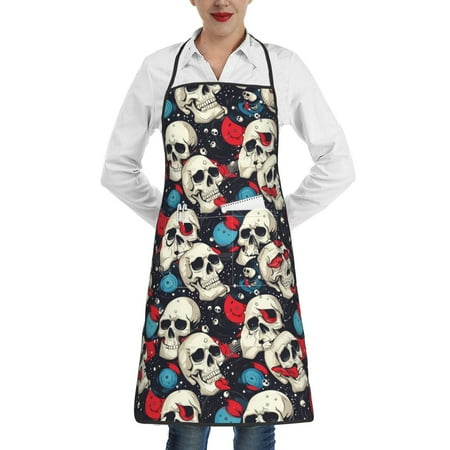 

Sikiie rock record Skull artist Aprons for Kitchen Cooking Aprons Chef Apron for Men Women Chef