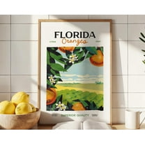 Farmhouse Florida Print Retro Kitchen Art Decor Florida Fruit Oranges Kitchen Wall Art Retro Oranges Poster Kitchen Gift For Home Wall Art, Modern Wall Decor, 8x12 UNFRAMED
