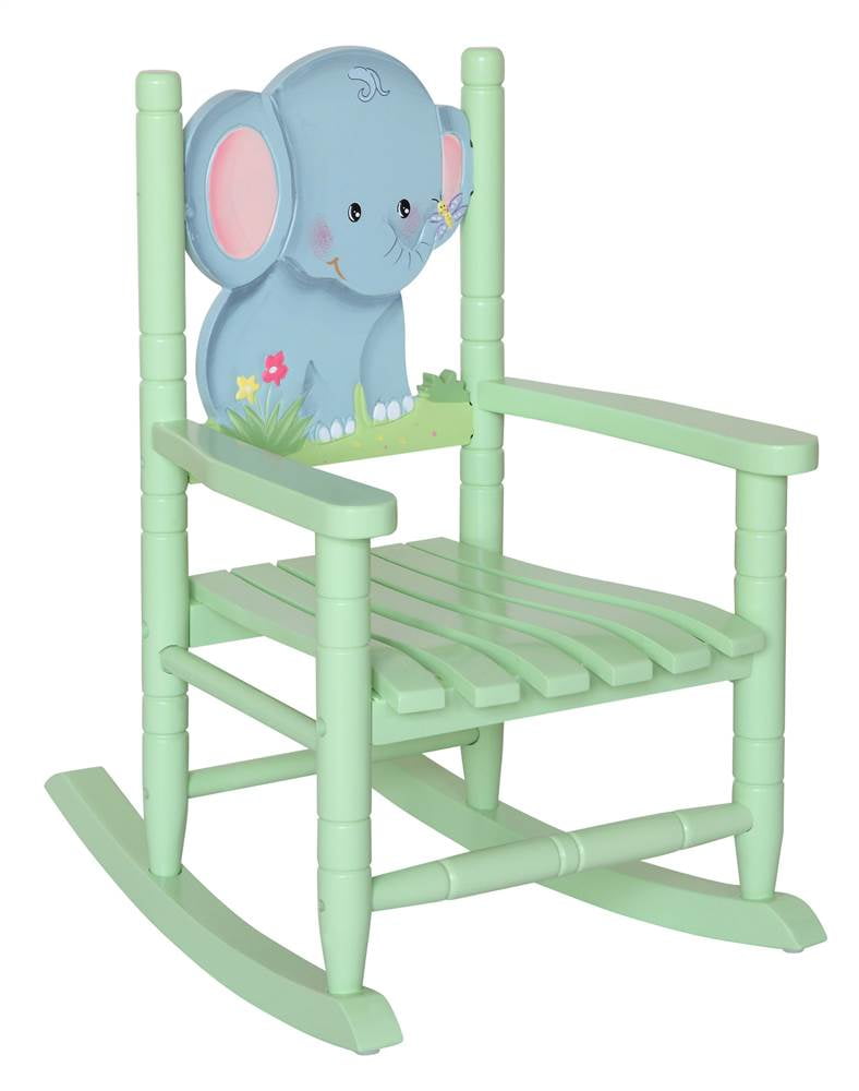 Teamson Kids Safari Kids Wooden Elephant Rocking Chair