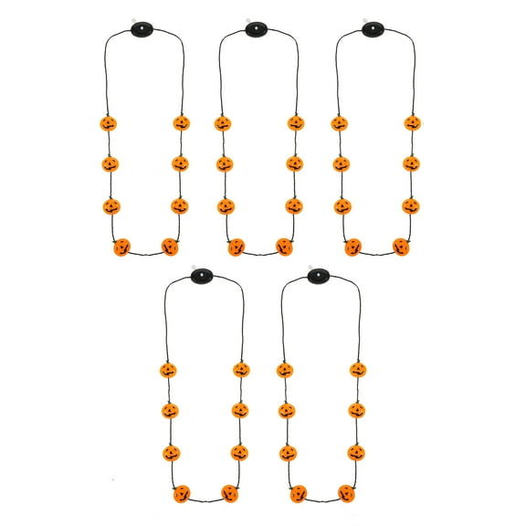 Way to Celebrate Halloween Jack-O-Lantern Light Up Necklace Bundle