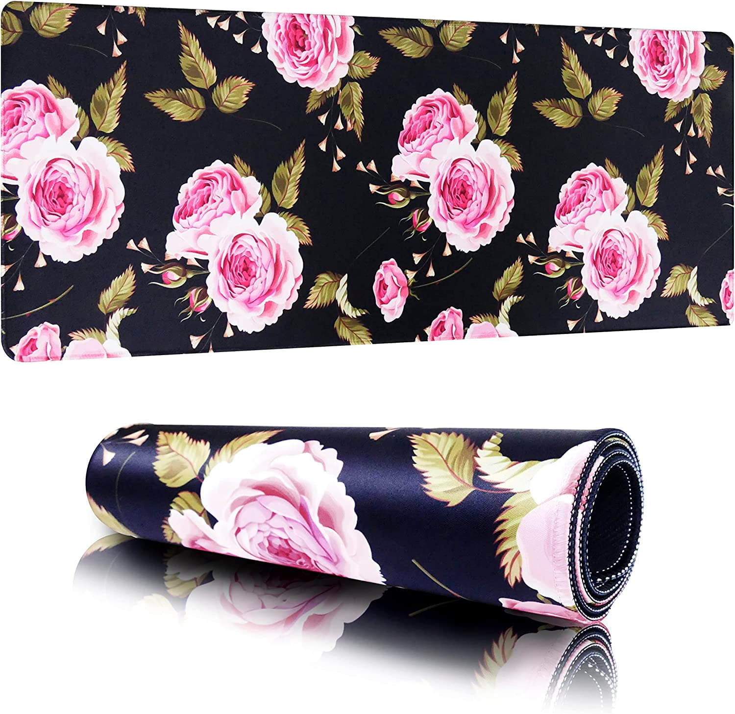 Gaming Mouse Pad Large Mouse Mat Floral Extended Desk Pad Laptop