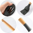 thumbnail image 3 of 2 Pcs Silicone Kitchen Cooking Utensils Sets, Wooden Handles for Nonstick Cookware, BPA freeMagic Black + Magic Black, 3 of 6