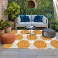thumbnail image 2 of Orange Dahlia Outdoor Rug for Patio/Deck/Porch, Non-Slip Large Area Rug 3 x 5 Ft, Farmhouse Abstract Gray Floral Flowers Indoor Outdoor Rugs Washable Area Rugs, Reversible Camping Rug Carpet Runner, 2 of 8