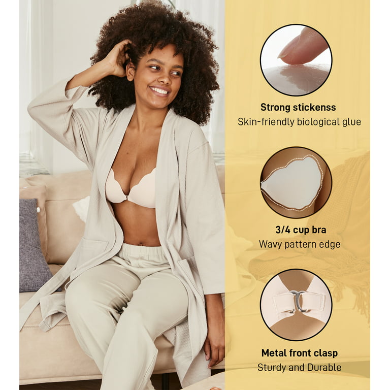 Niidor Women's Reusable Strapless Sticky Bra Adhesive Push up Bra