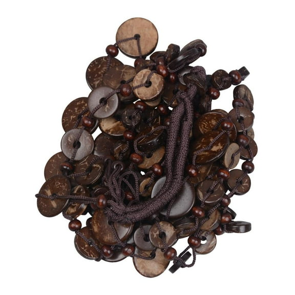 Wood Pendant Necklace Handmade Multi-Layer Coconut Shell Fashion Boho Necklace Statement Chunky Jewelry for Women Lady