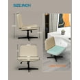 thumbnail image 2 of Cross Legged Office Chair,Criss Cross Chair Armless Wide Seat Ergonomic Home Office Desk Chair No Wheels Swivel Computer Chair for Vanity Living Room Office(Normal Large Seat, Milky White), 2 of 7