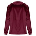 thumbnail image 5 of Satin Shirts for Women Silk Blouses Dressy Elegant Satin Button Down Shirts Holiday Tops Christmas Party Outfits,Wine XL, 5 of 5