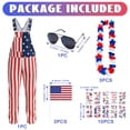 thumbnail image 3 of Forfamy American Flag Overalls Shorts for Men Women Patriotic Overalls Bib Jumpsuit, Adjustable Straps Coveralls with Pockets, Fourth of July, 3 of 9
