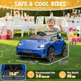 thumbnail image 4 of UBesGoo 12V Kids Ride On Car Licensed Porsche Taycan, Power Wheels Electric Car with RC, Headlights, Music - Blue, 4 of 9