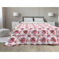 thumbnail image 1 of Pink Floral Down Alternative Comforter, Summer Pattern with Creative Style Peony Petals, Microfiber Quilt for All Season, 5 Sizes, Pink Pale Pink, by Ambesonne, 1 of 3