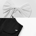 thumbnail image 5 of FLAXMAKER One Shoulder Black and White Big Bow Tie Color Block One Piece Swimsuit and Skirt, 5 of 7