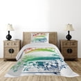 thumbnail image 3 of Ambesonne Colorful Quilted Coverlet 2 Pcs, Grunge Summer Scenery, Twin Size, Multicolor, 3 of 5