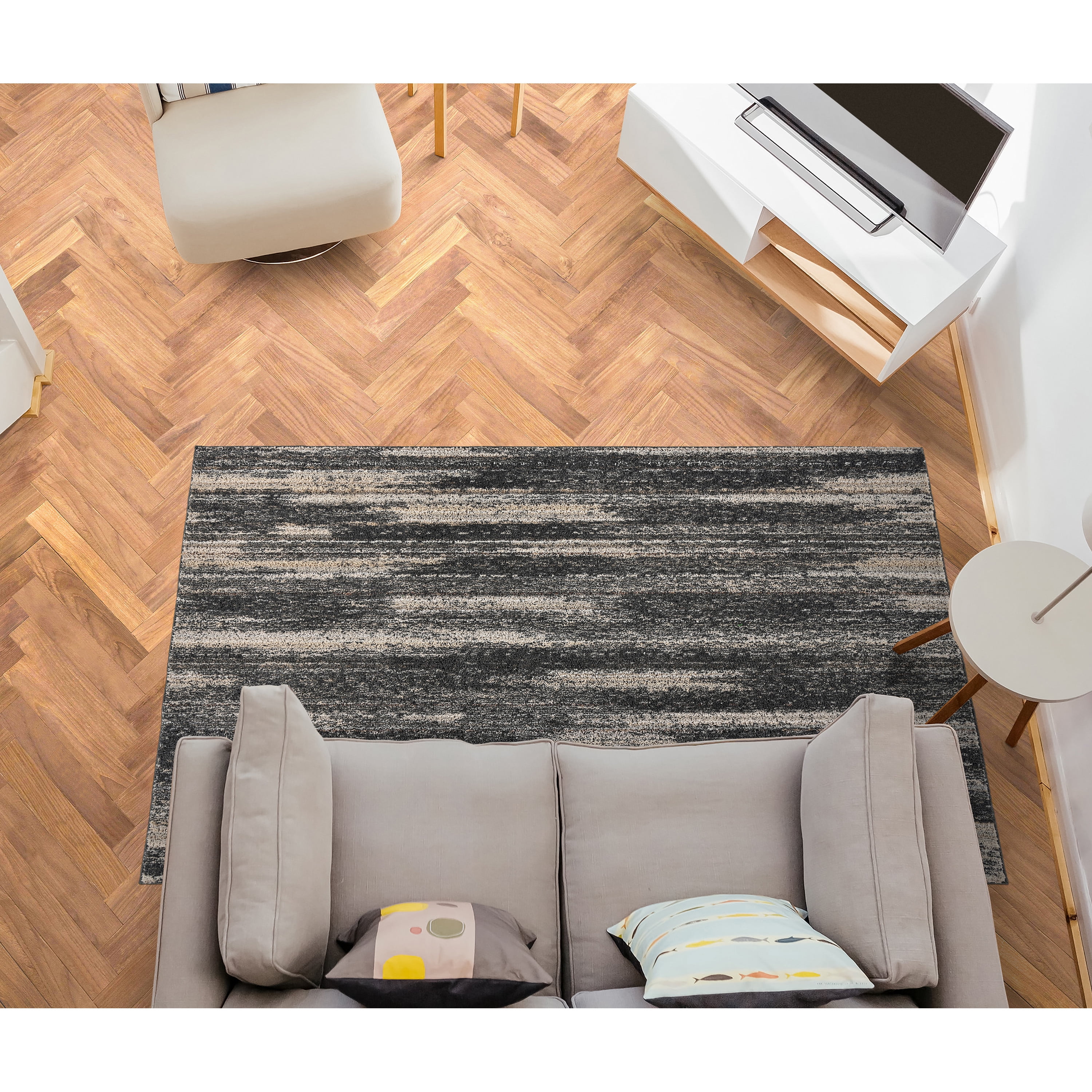 Mainstays Jasper Gray Abstract Indoor Area Rug, 5' x 7'