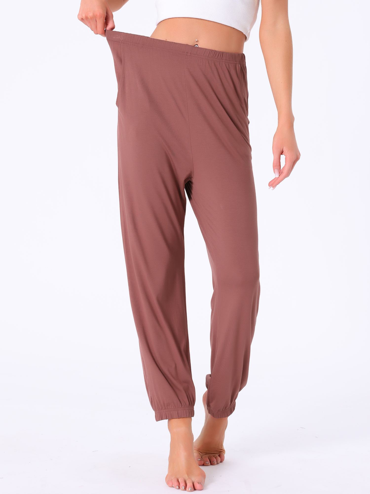 DARING DIVA Women's Elastic Waist Wide Leg Lounge Pants 2XL Red