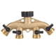 thumbnail image 1 of Distribuidor de manguera de 4 vías fabricado en latón macizo, con válvula de cierre, grifo y salidas, utiliza hasta 4 mangueras al mismo tiempo., 1 of 5