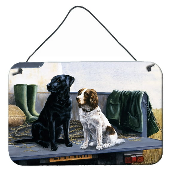 Carolines Treasures BDBA0341DS812 On The Tailgate Labrador and Springer Spaniel Wall or Door Hanging Prints  8x12