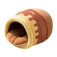 thumbnail image 4 of Cama para gatos con forma de nido de miel, cueva para gatos, acogedora casa para animales pequeños, nido para perros, escondite para gatos, caniches, M marrón, 4 of 10