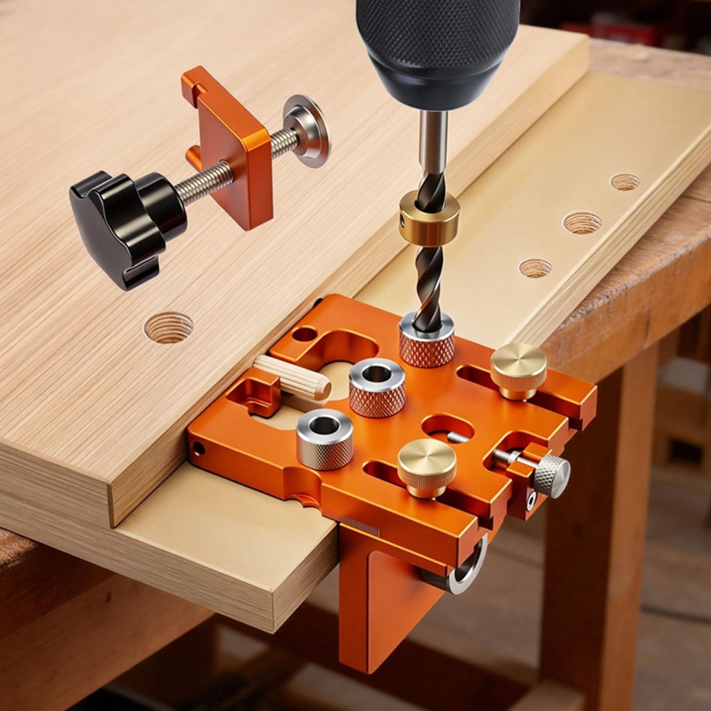 PatungKu Clear Scale Hole Punching Locator Aluminum Hole Drilling Jig MultiFunction